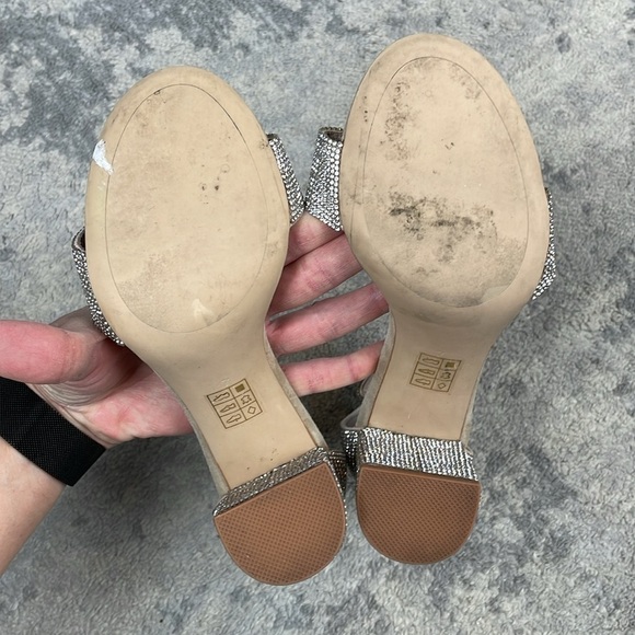 Jeffrey Campbell Kassidy Heels Sparkle Crystals Silver Party Glam NYE Sz 7 - Picture 12 of 15